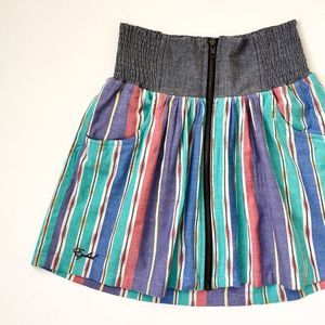 Ezekiel Stripe Mini Skirt with Wide Elastic Waist